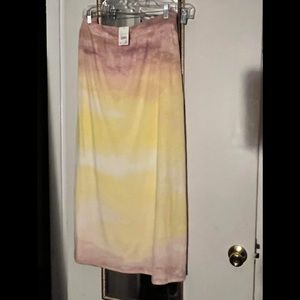 Catos yellow and Rose tie-dye long skirt